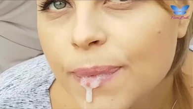 Красивый и чувственный минет от первого лица с окончанием на язык подружки на даче